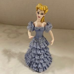 Victorian Porcelain Lady Figurine Jamar Mallory Studio Dipped Lace Dress Vtg1954